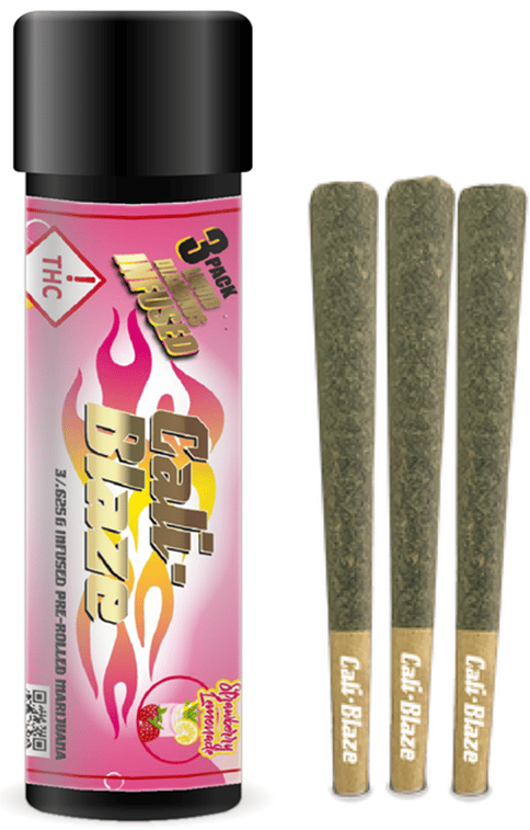 Cali-Blaze (H) Strawberry Lemonade Freeworld Miracle3pk Infused Joints 1.875g