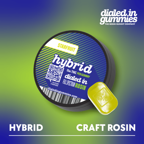 DIALED IN CLASSIC ROSIN GUMMIES - HYBRID - STARFRUIT -100MG 10PK
