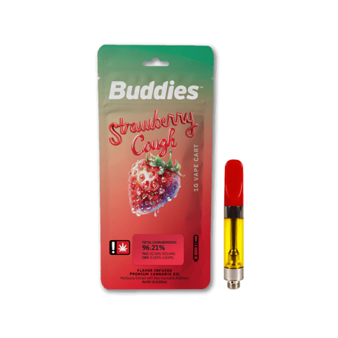 Buddies | Strawberry Cough | 1G | Flavored Distillate | Cartridge