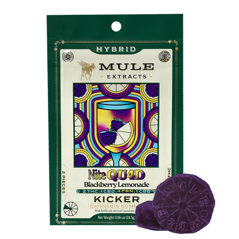 Mule Kicker Gummies | Blackberry Lemonade Nite Quad 100mg