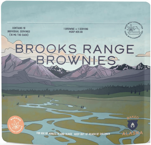 Brooks Range Brownies (100mg) Indica 10pk by Baked Alaska