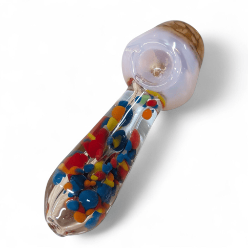 Marble Clear Handpipe - Pink