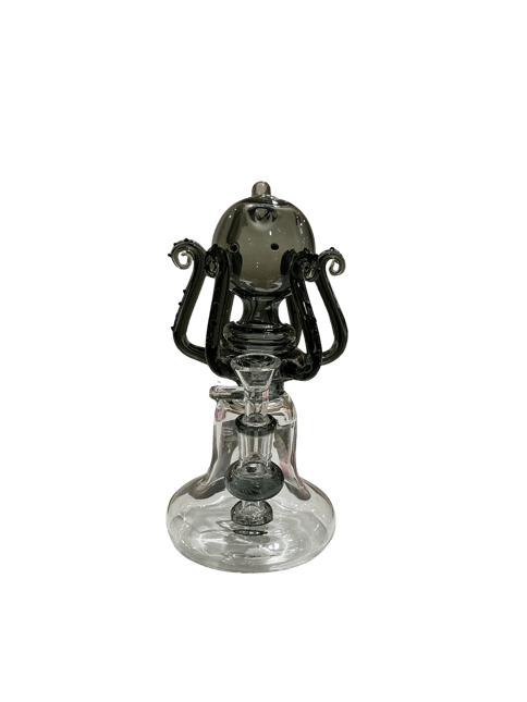 8.5” Octopus Glass Water Pipe With Showerhead Percolator | Black