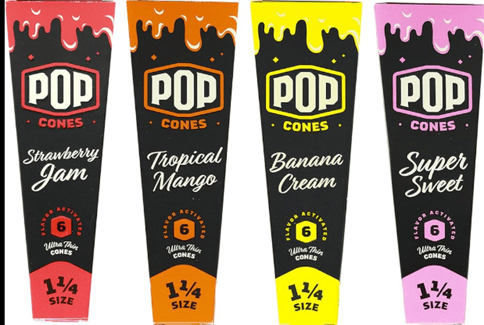 Pop Cones Flavored 1 1/4 6PK Strawberry Jam