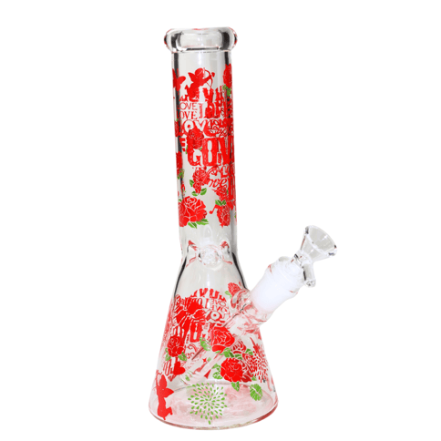 SirEEL | 10" Hearts Beaker Bong w/Bowl | Roses