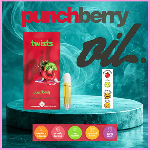 Punchberry 1g Oil Twists Distillate Vape Cartridge by Oil by Craft | Golden Rookie