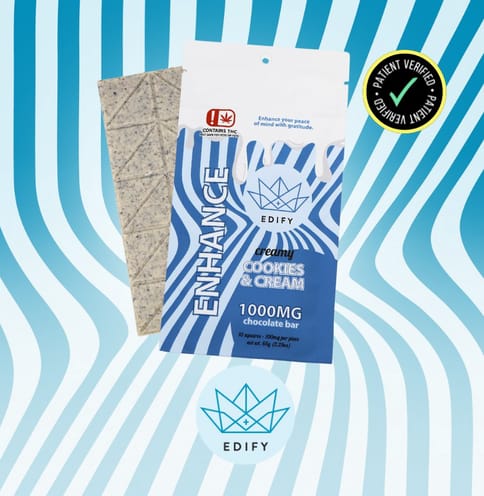 Edify | 1000mg THC | Cookies & Cream Chocolate Bar