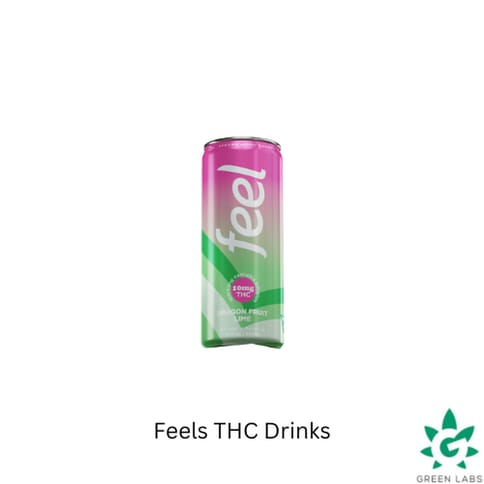 (REC) Feel Seltzer - Dragon Fruit Lime - 10mg THC - 30mg Green Tea Leaf