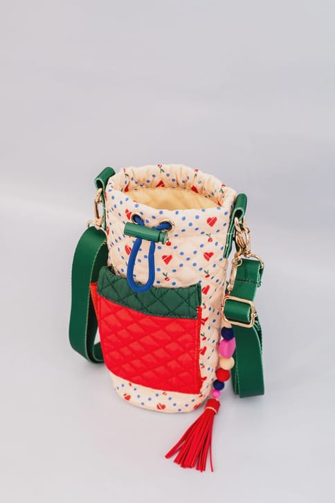Water Bottle Sling - Cherry Hearts