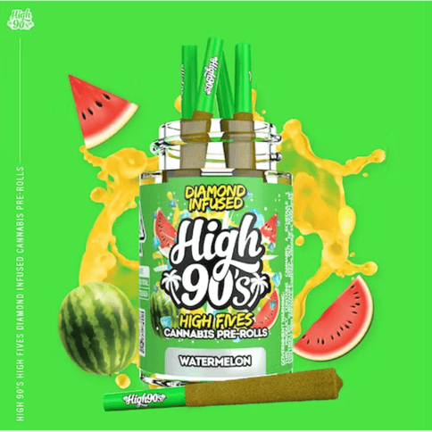 Watermelon - 2.5G - High Fives Diamond Infused Pre Roll Pack