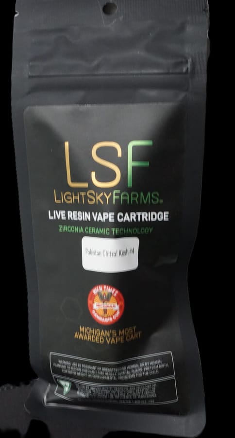 LSF Pakistan Chitral Kush #4 Live Resin Ceramic Vape Cart 0.5g