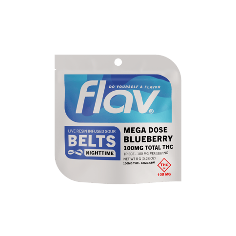 Flav - Mega Dose Live Resin Blueberry Belts - 100mg - Nighttime