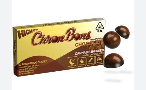 Highatus | ChronBons Chocolate Fudge | Solventless Rosin Chocolates | Indica | 100mg | 10ct