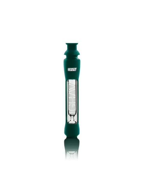 Grav 12mm Glass Taster Pipe w/ Silicone Skin - | Dark Teal