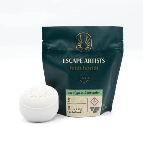 Escape Artists Bath Bomb Lavender & Eucalyptus 3:1 150mg CBD:50mg THC