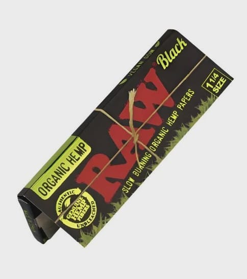 Raw Organic Hemp Black Classic 1 1/4 Rolling Papers