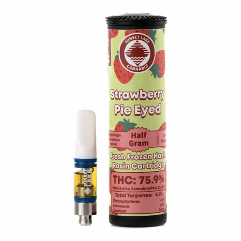 Strawberry Pie Eyed Hash Rosin .5g Cart by Sunset Lake Cannabis