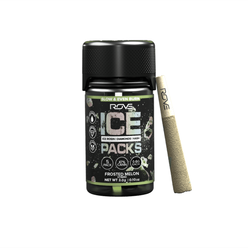 Frosted Melon Ice Packs Hash Infused - Five Pack (5) 0.6g Joints