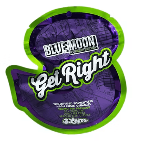 3Lefts Hash Rosin 200mg Gummies | Blue Moon Ice Cream
