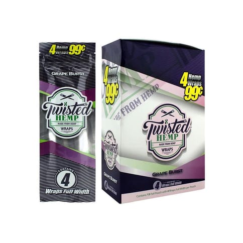 Twisted Hemp Wraps 4pk- Grape Burst