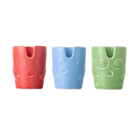 BigFun! | Ceramic Ashtray Set | Red/Blue/Green