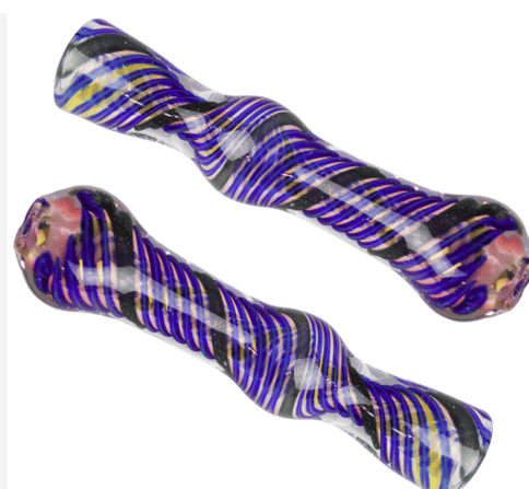 3.5" Glass Chillums Pipes Fumed Blue Dream (YBW)