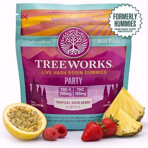 Party: Tropical Sour Berry (THC:THCV) Hash Rosin Gummies - 100mg