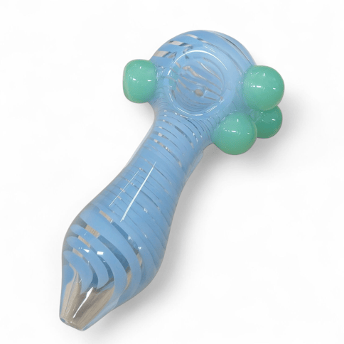 Large Clear Zig Zag Handpipe - Blue