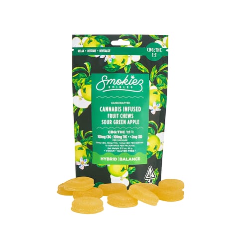 KB - SMOKIEZ - CBG GUMMY - SOUR GREEN APPLE 1:1 - 200MG