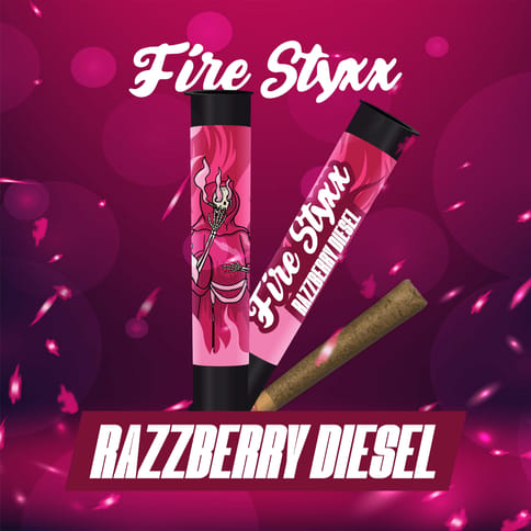 (MED) Fire Styxx Infused Pre-Roll 1g - Razzberry Diesel