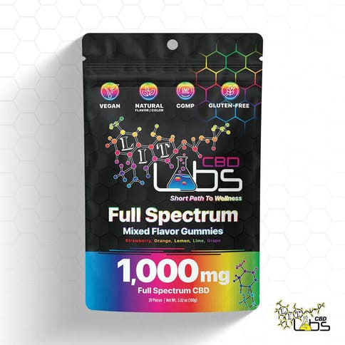 Lit Labs Mixed Flavor CBD Gummies 1000mg