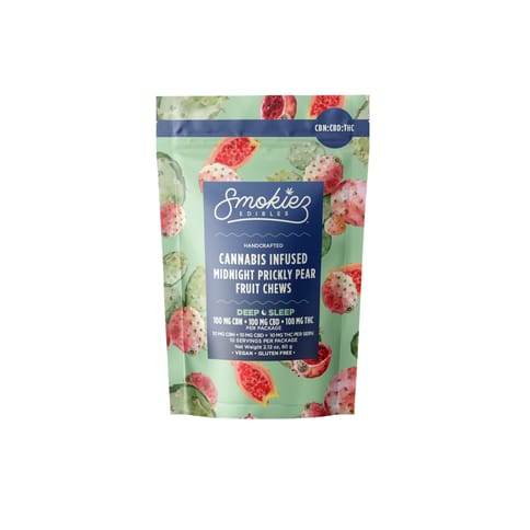 Deep Sleep Sweet Prickly Pear CBN Trifecta Fruit Chews by Smokiez | Golden Rookie