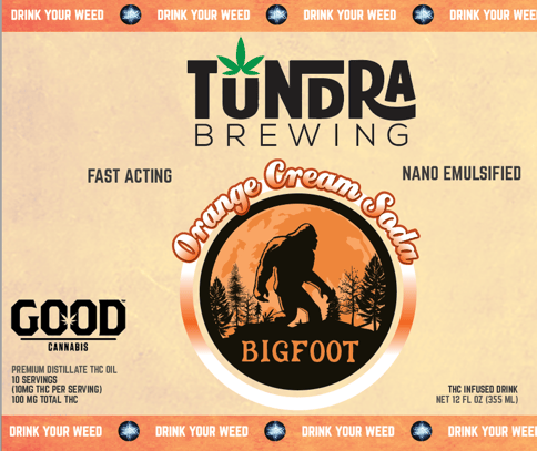 Tundra Brewing | Bigfoot Orange Cream Soda | Spritzer Drink | 100mg