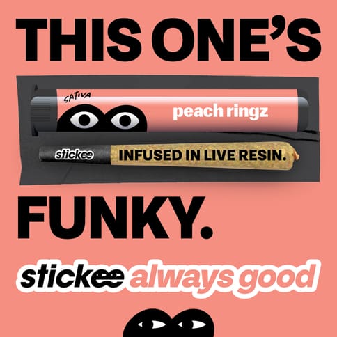 Stickee 1.2G Live Resin Infused - Peach Ringz