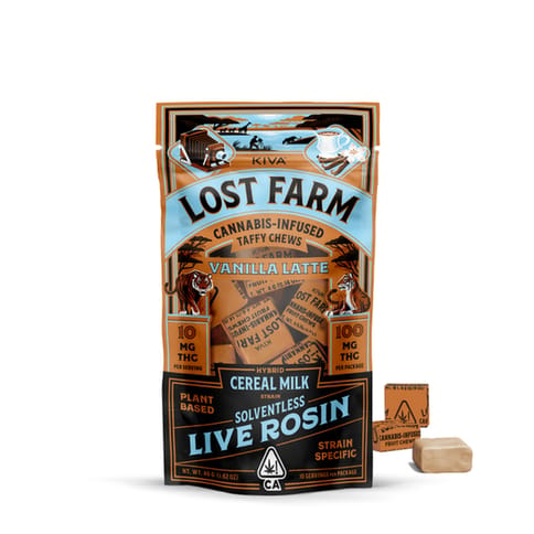 KB - LOST FARM - SOLVENTLESS CHEW - VANILLA LATTE X CEREAL MILK - 100MG
