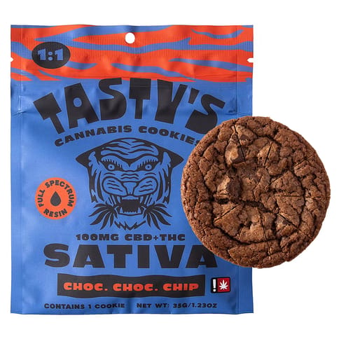 Double Chocolate Chip Cookie 1:1 THC:CBD 100MG (Tasty's)