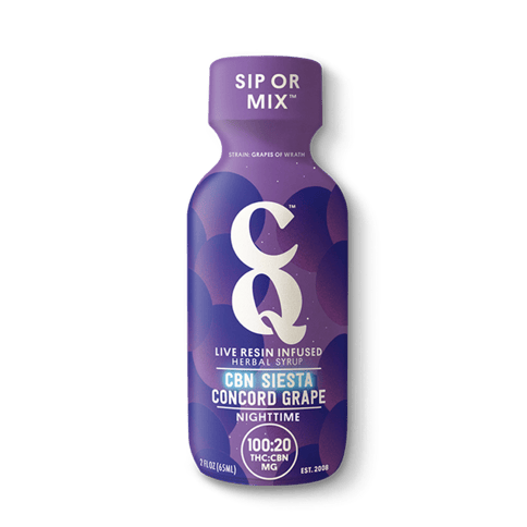 Elevated - CQ shot - 100mg - LIVE resin- indica - CBN siesta concord grape
