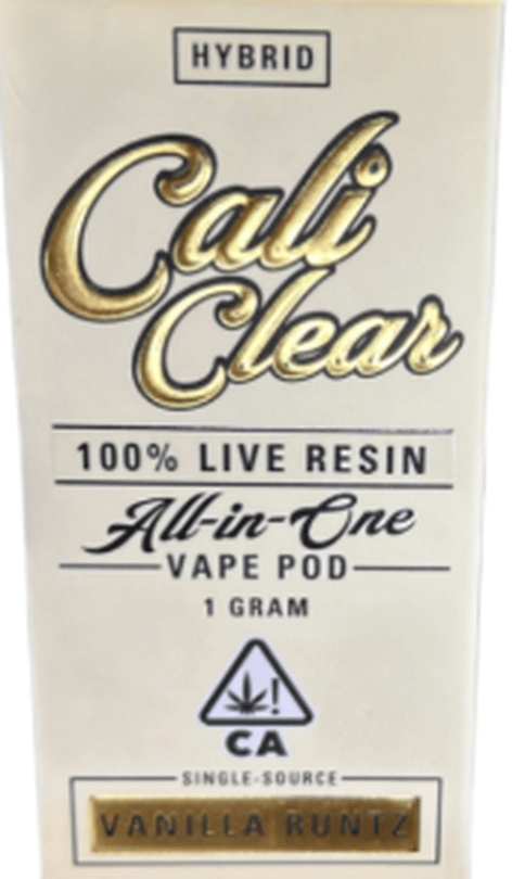 Cali Clear Live Resin All-In-One 1G - Vanilla Runtz