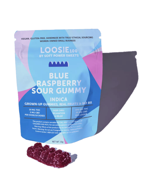 Sour Blue Raspberry 100mg Gummies