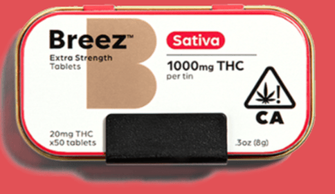 BREEZ TABLET Extra Strength Tablet Tin (Sativa, 1000 MG THC)