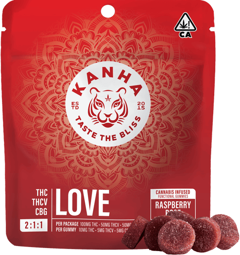 KB - KANHA - CBG GUMMY - 2:1:1 THCV NANO LOVE RASPBERRY ROSE - 200MG