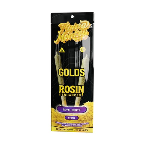 Flying Monkey Gold Rosin Infused Prerolls 2 PK - Royal Runtz