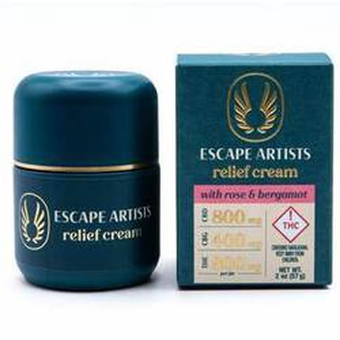 Escape Artists Relief Cream Rose with Bergamot 2oz 2:1:2 800mg CBD:400mg CBG:800mg THC
