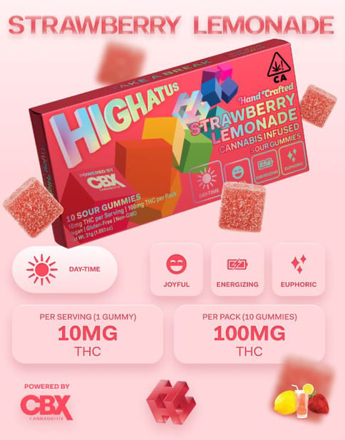 Highatus - Sour Gummies 2pk - Strawberry Lemonade