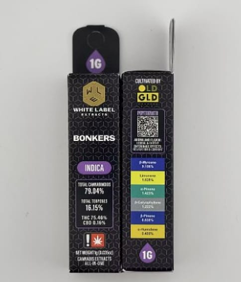 Bonkers Live Resin 1G Disposable Cartridge (WLE)